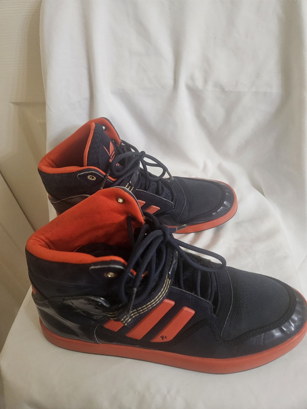 adidas Men's High-Top Sneakers in Black and Orange